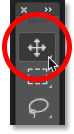 Selecting the Move Tool in Photoshop's toolbar
