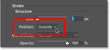 Setting the stroke Position to Outside