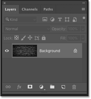 تُظهر لوحة Layers في Photoshop طبقة الخلفية