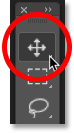 Selecting the Move Tool from Photoshop's Toolbar