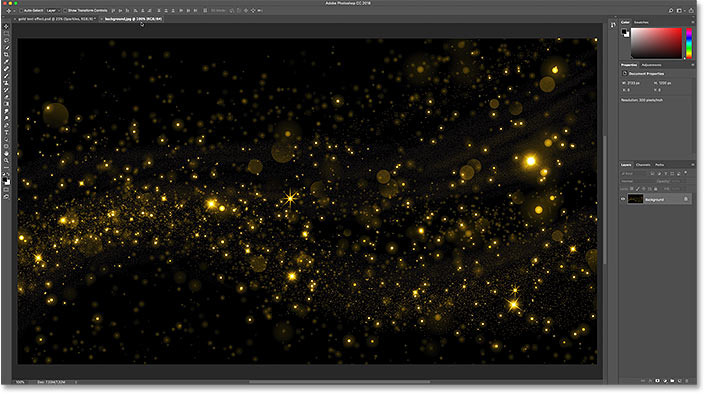 Opening the new background image for the text effect in Photoshop