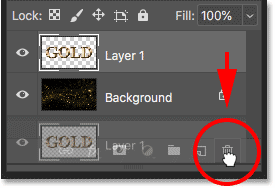 Deleting the text effect layer