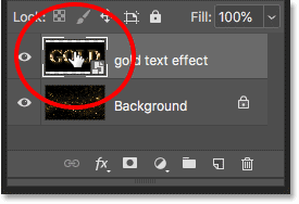 Opening the smart object to view the text effect document in Photoshop