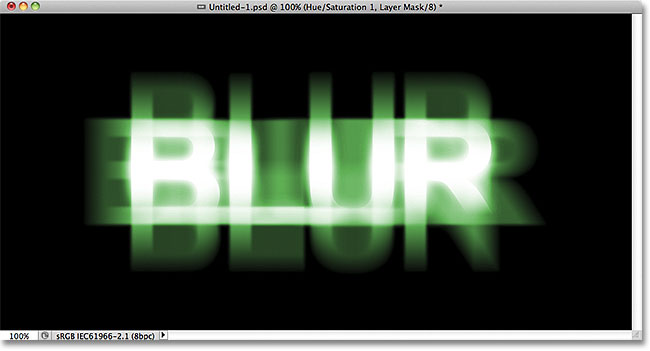 Photoshop ghostly blur text effect. Image © 2011 Photoshop Essentials.com.