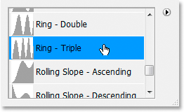 تأثيرات Adobe Photoshop Text: تحديد كفاف "Ring-Triple".