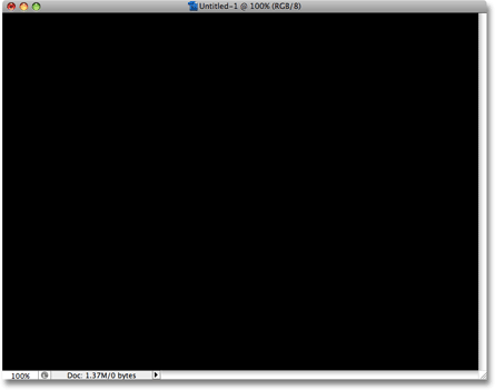 The Photoshop document is filled with black. Image © 2009 Photoshop Essentials.com.