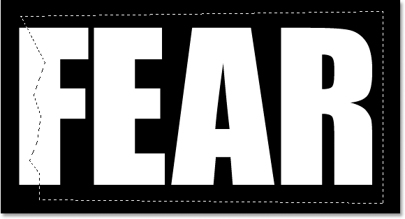 Make a jagged selection through the first letter, then include the rest of the word in the selection.